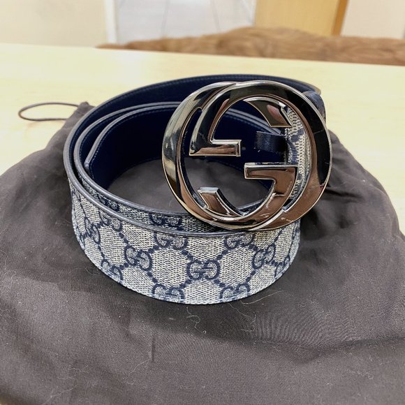 gucci supreme belt blue